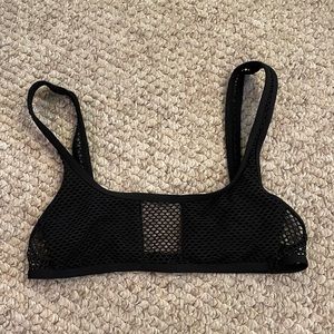 L Space Black Mesh Swimsuit Top